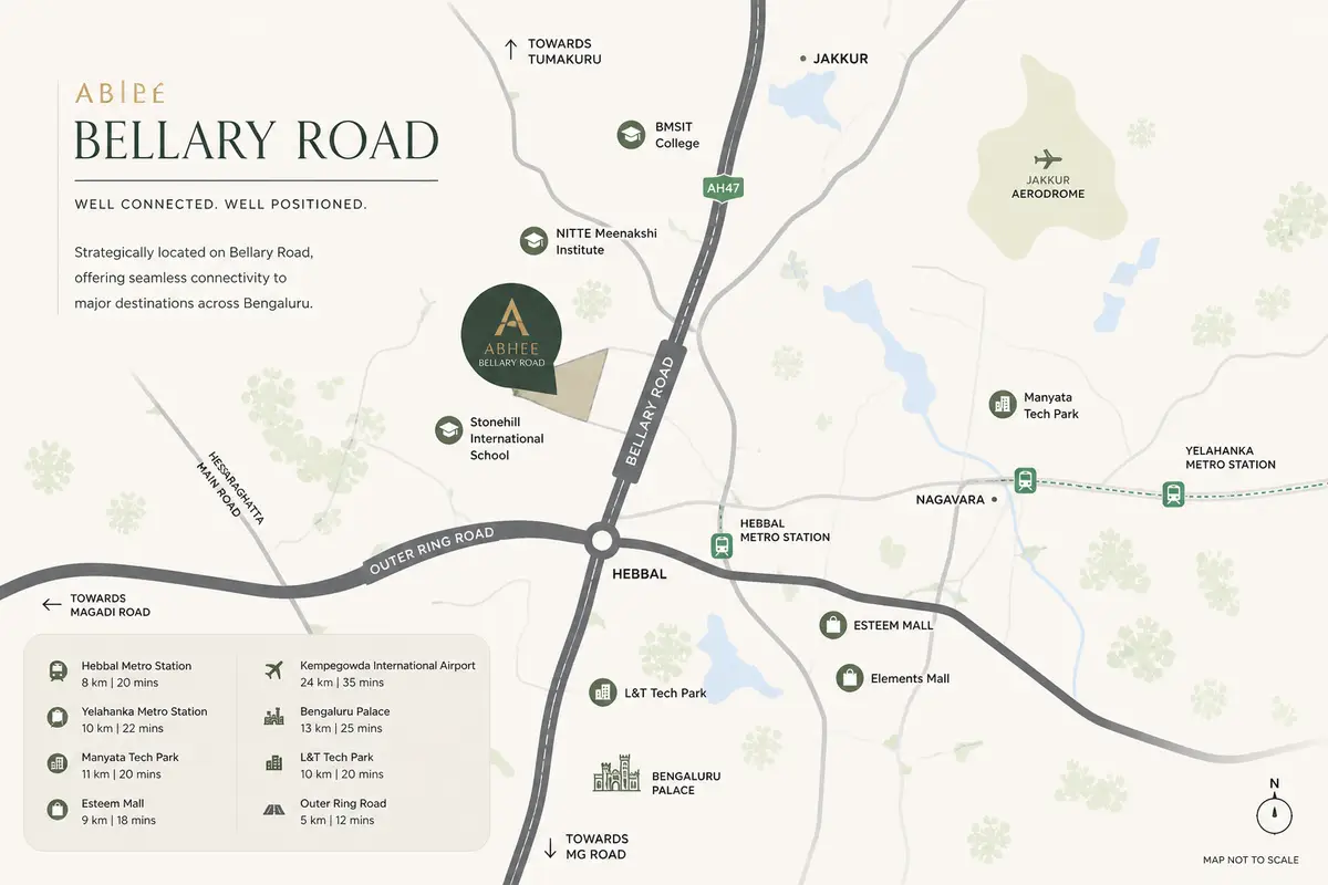 Abhee Bellary Road location map Abhee Bellary Road location map